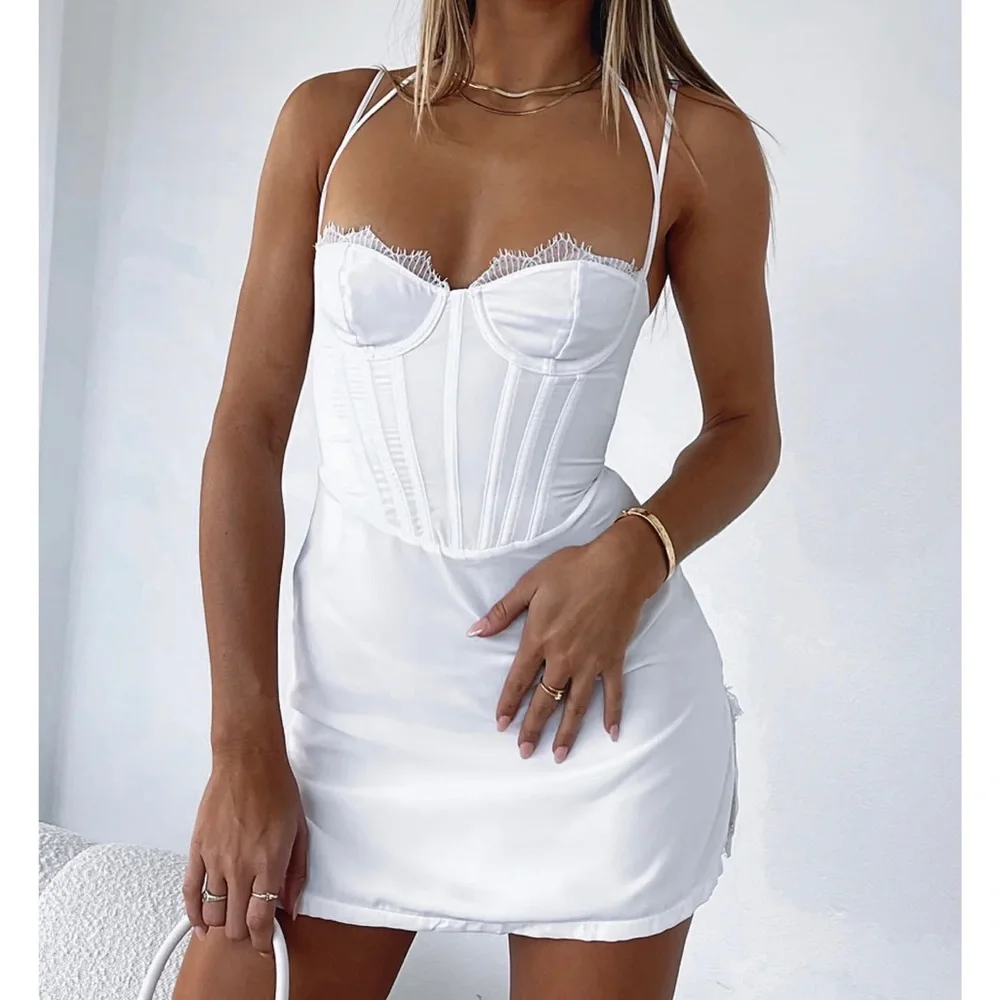 white christmas dresses BUY: White Fox Keep On Looking Dress Pink – WMIYHire main image 1